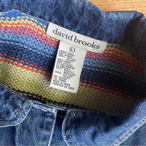 David Brooks Vintage Denim and Southwestern Sweater Jacket - Picture 7 of 12